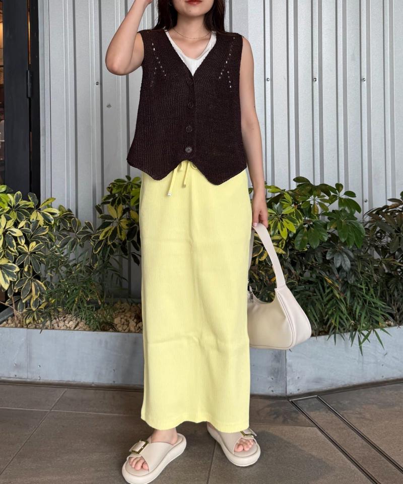 【-3キロ見え】すっきりシルエットリブスカート