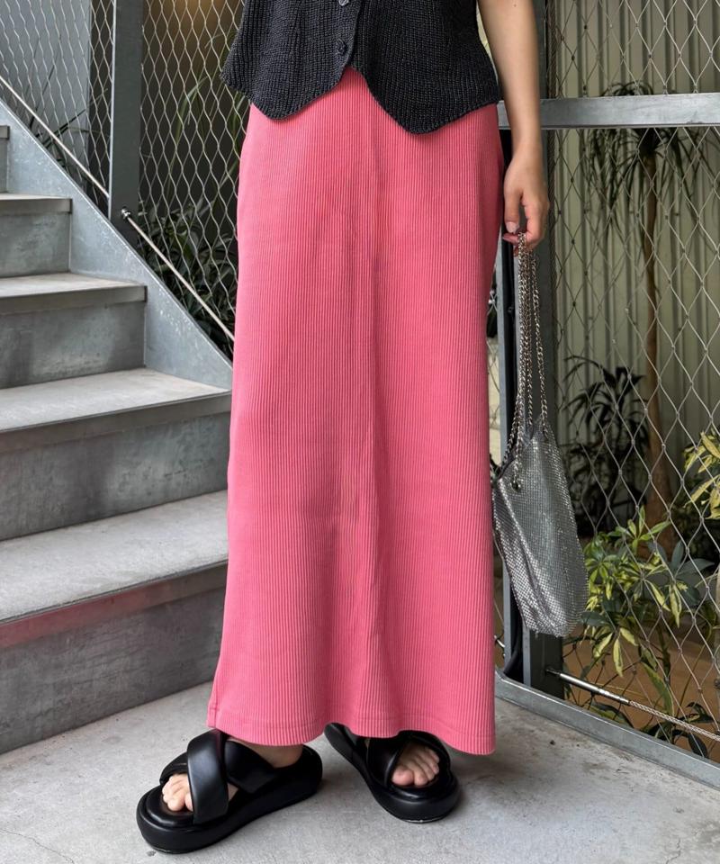 【-3キロ見え】すっきりシルエットリブスカート