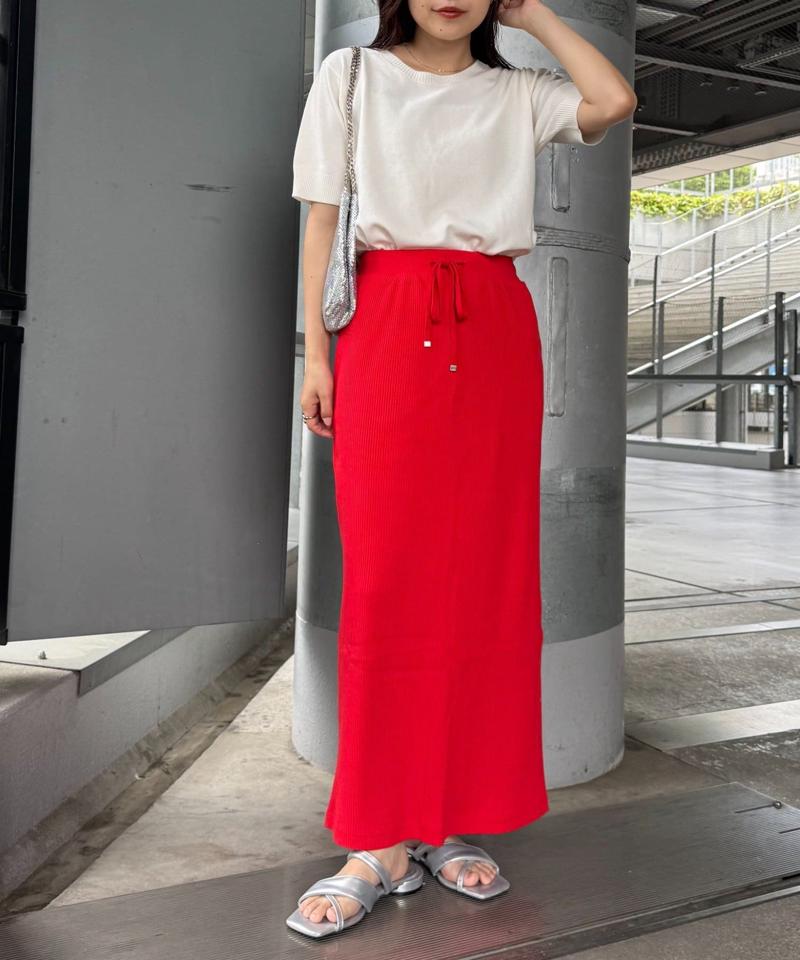 【-3キロ見え】すっきりシルエットリブスカート