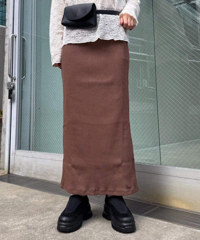 【-3キロ見え】すっきりシルエットリブスカート