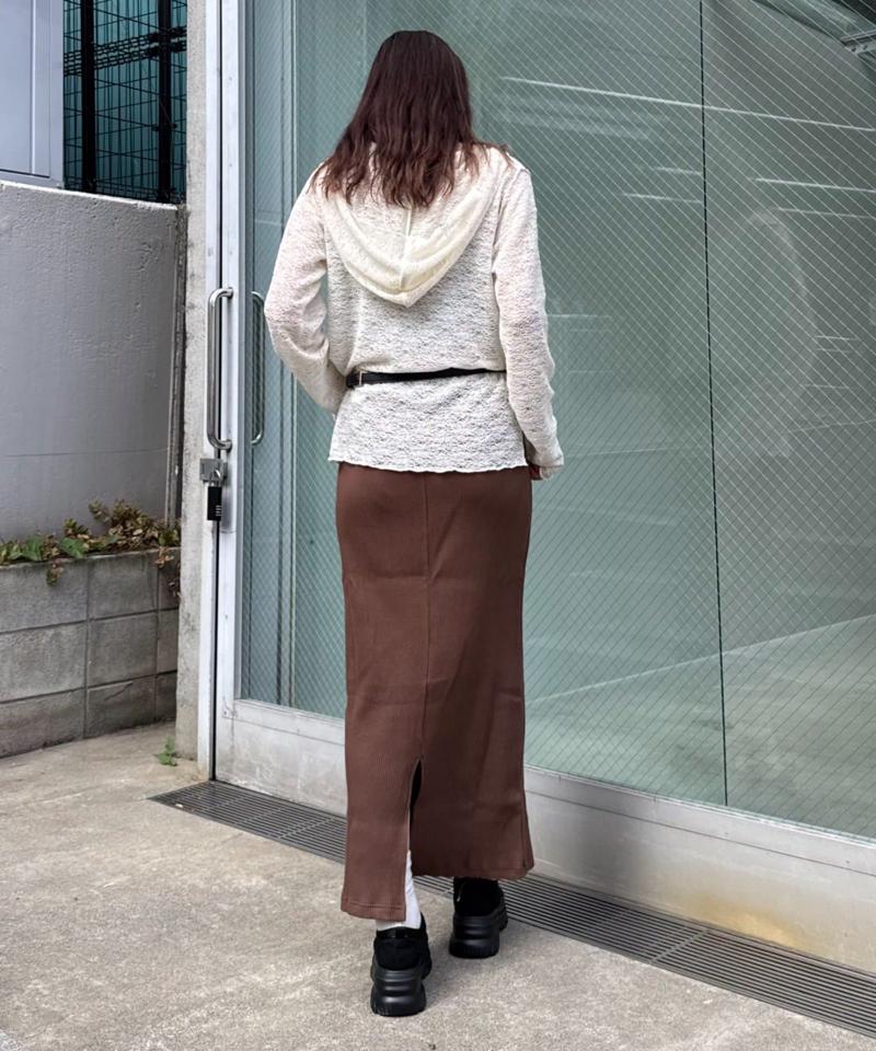 【-3キロ見え】すっきりシルエットリブスカート