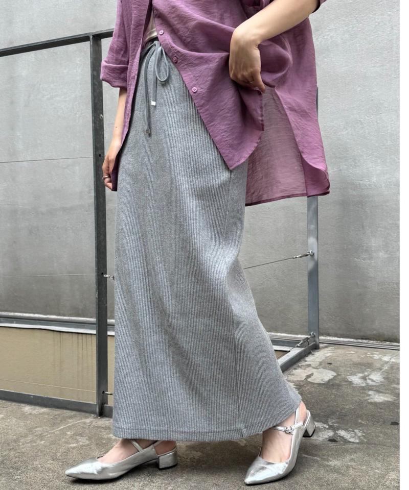 【-3キロ見え】すっきりシルエットリブスカート