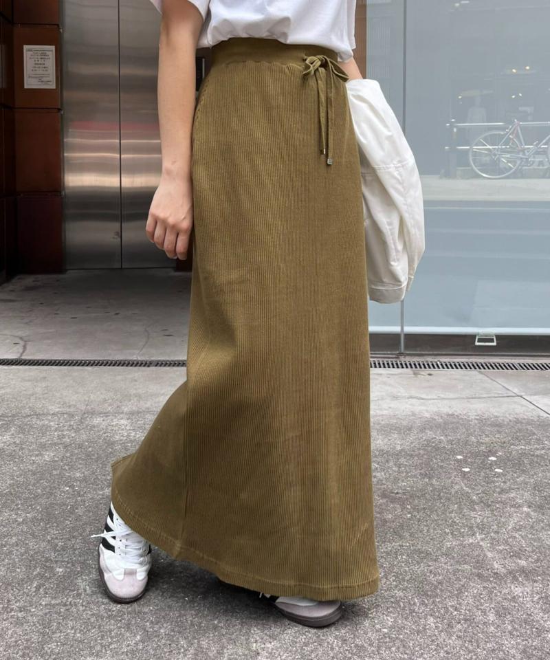 【-3キロ見え】すっきりシルエットリブスカート