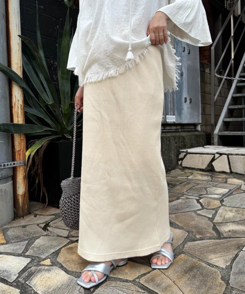 【-3キロ見え】すっきりシルエットリブスカート