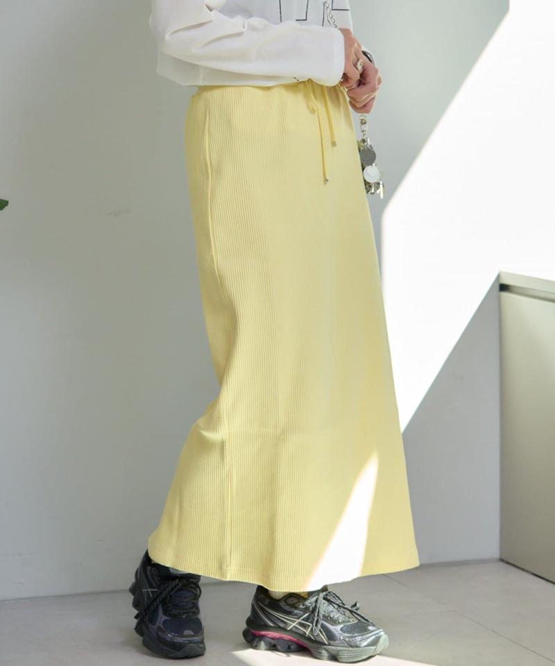 【WEB限定】【-3キロ見え/14色】すっきりシルエットリブスカート