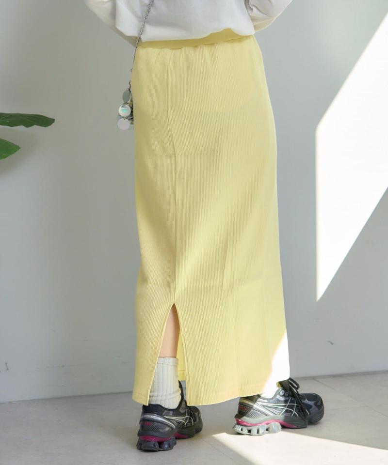 【WEB限定】【-3キロ見え/14色】すっきりシルエットリブスカート