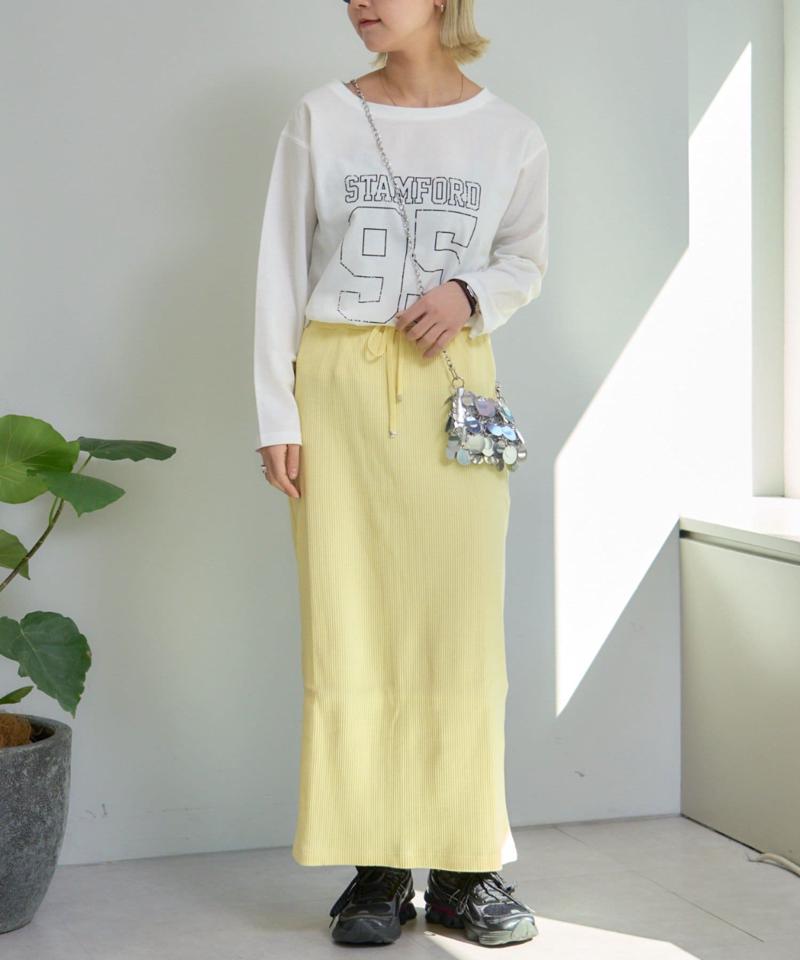 【WEB限定】【-3キロ見え/14色】すっきりシルエットリブスカート