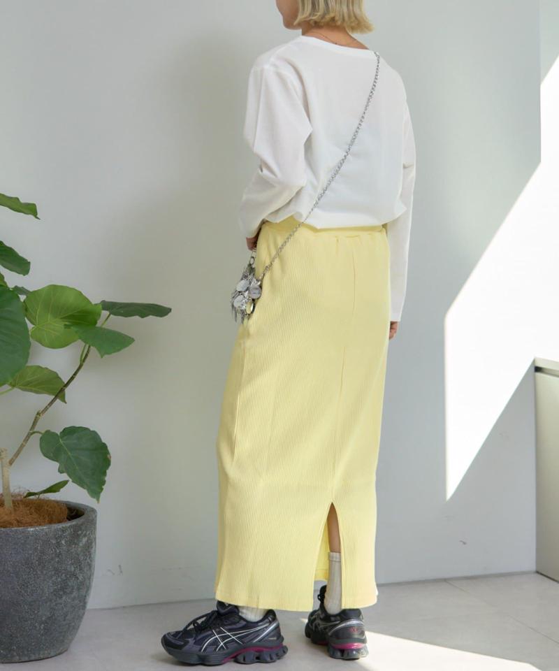 【WEB限定】【-3キロ見え/14色】すっきりシルエットリブスカート