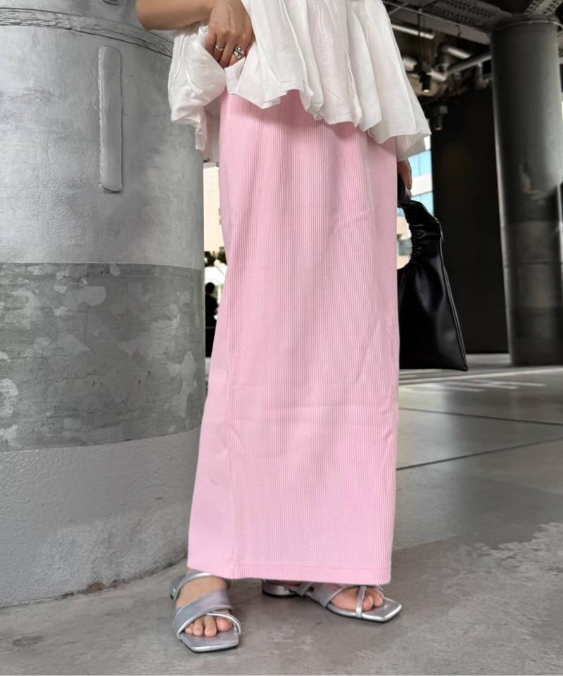 【WEB限定】【-3キロ見え/14色】すっきりシルエットリブスカート