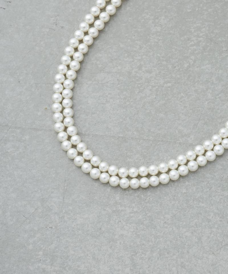 【オケージョン】パール2連ネックレス