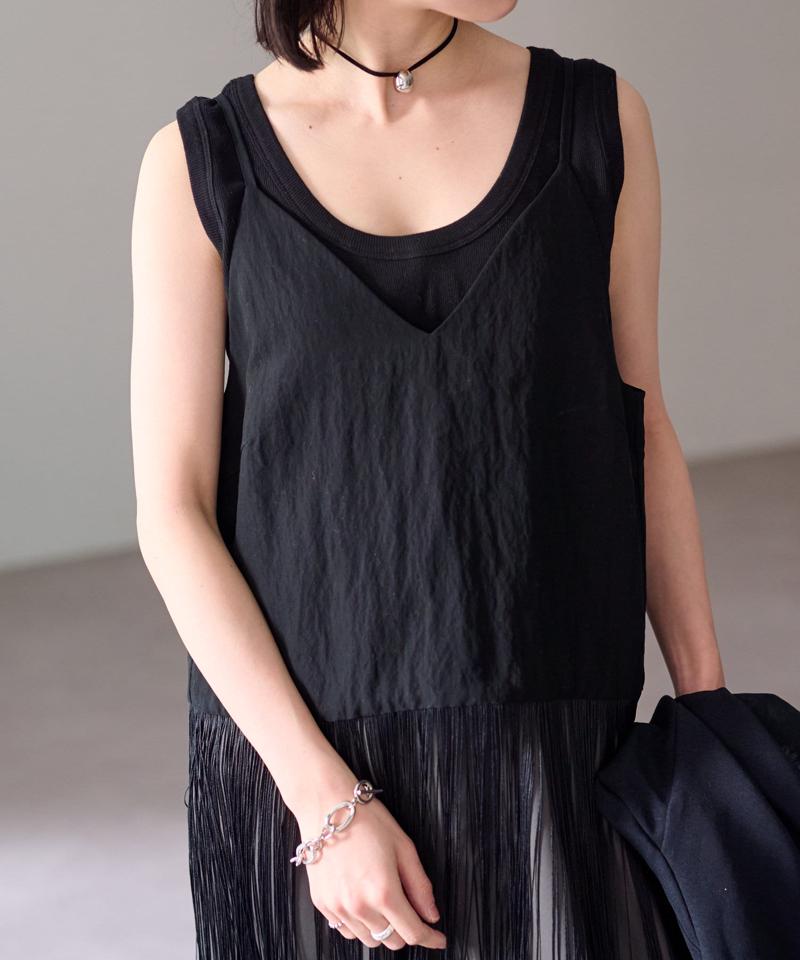 【レイヤードにぴったり◎】フリンジキャミチュニック