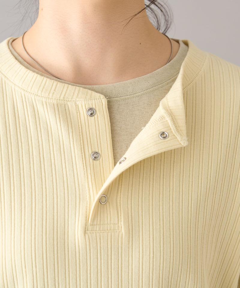 【willow】ヘンリーネックレイヤード配色シアートップス