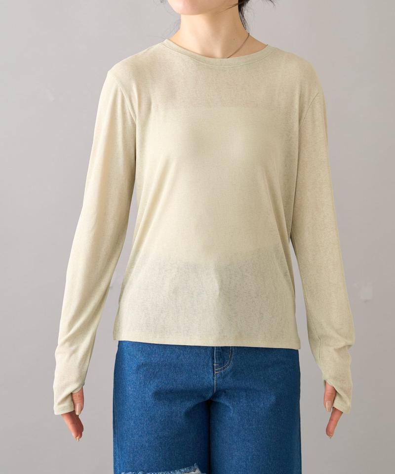 【willow】ヘンリーネックレイヤード配色シアートップス