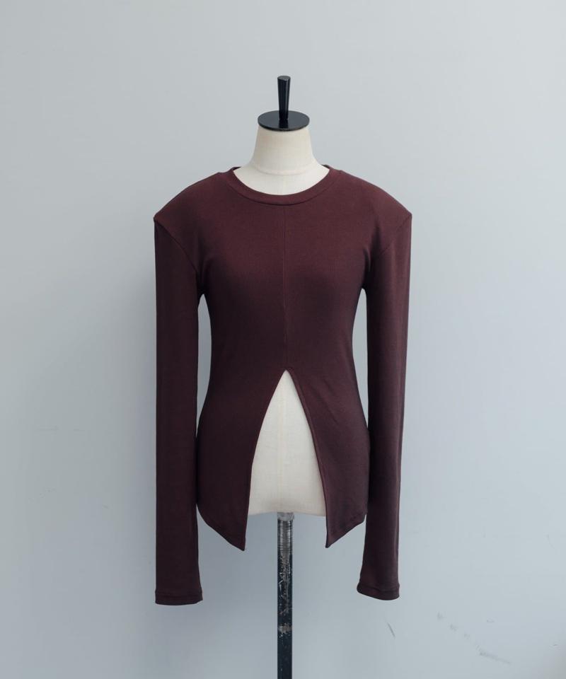 Power shoulder slit Tee