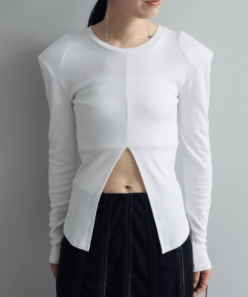 Power shoulder slit Tee
