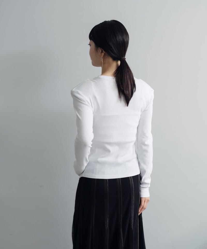 Power shoulder slit Tee