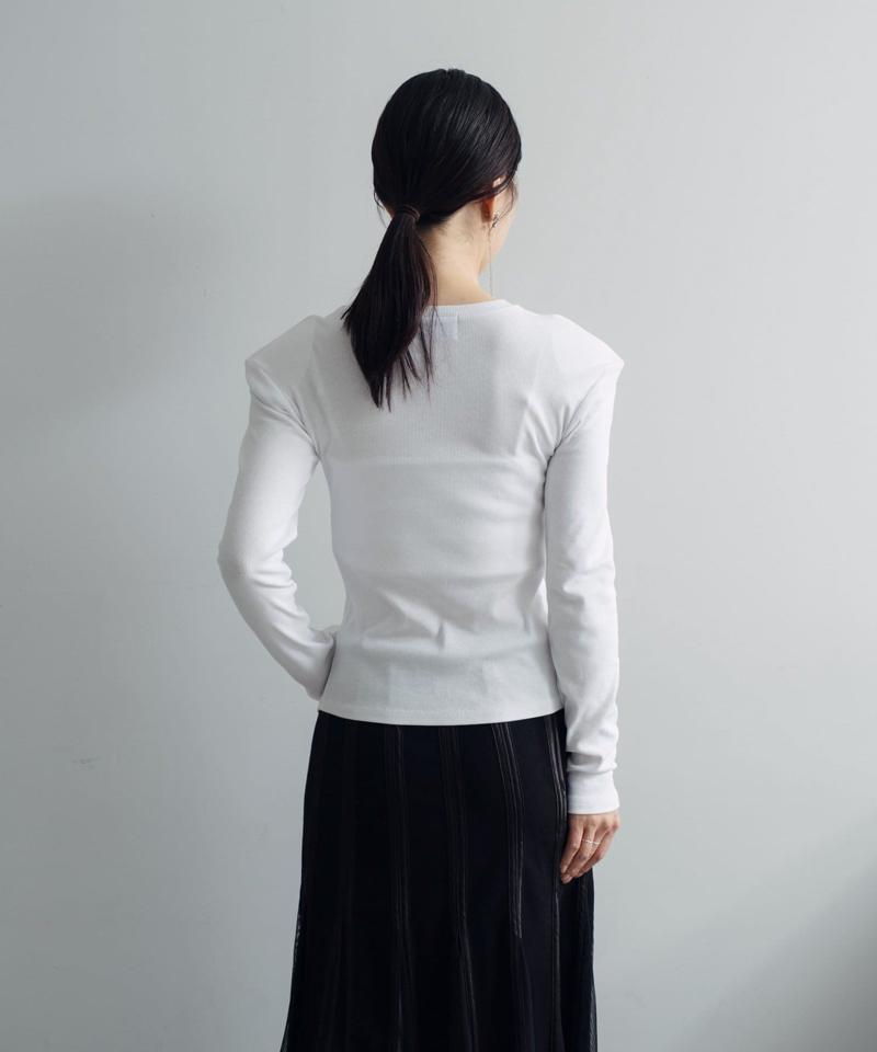 Power shoulder slit Tee
