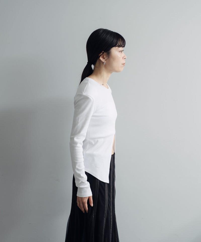Power shoulder slit Tee
