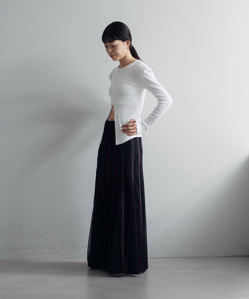 Power shoulder slit Tee