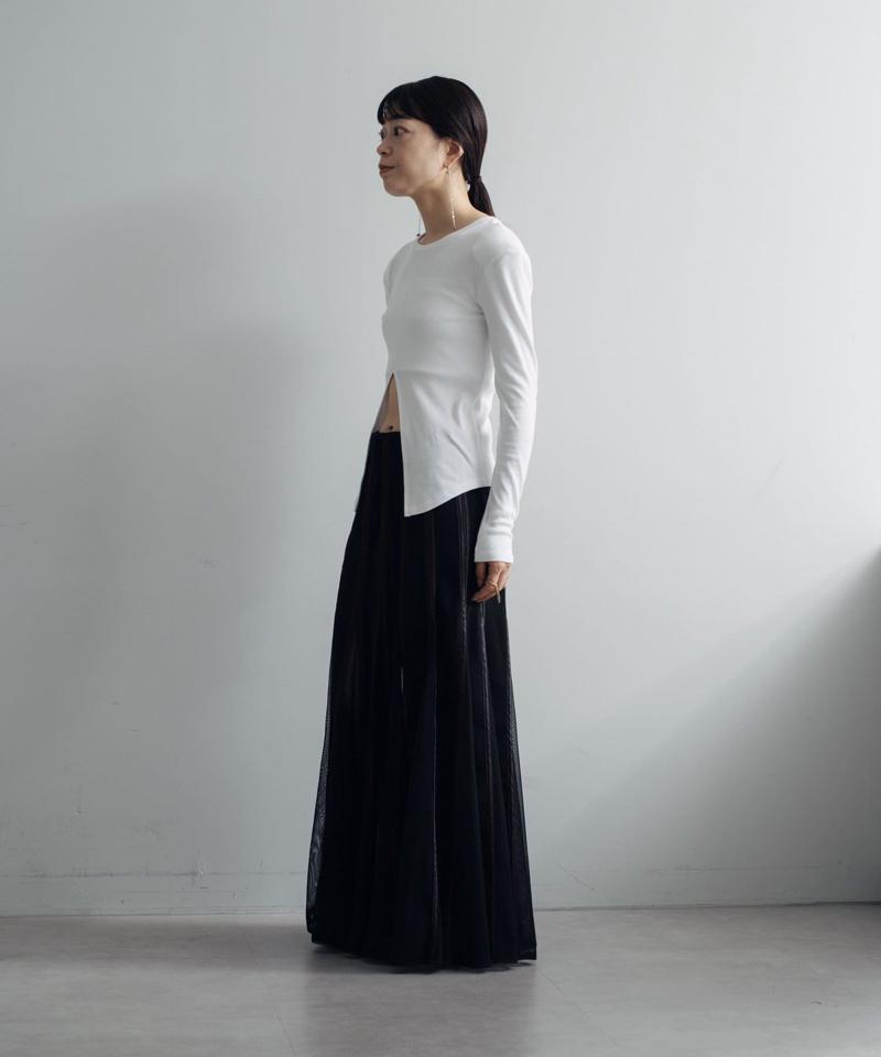 Power shoulder slit Tee