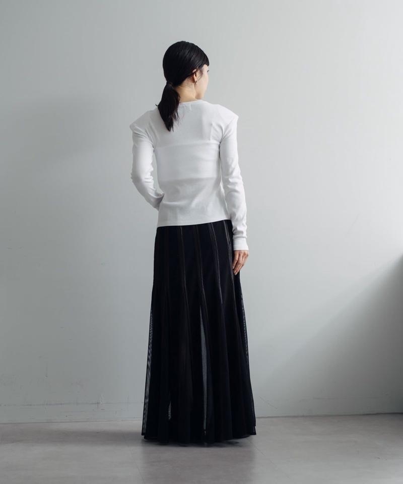 Power shoulder slit Tee