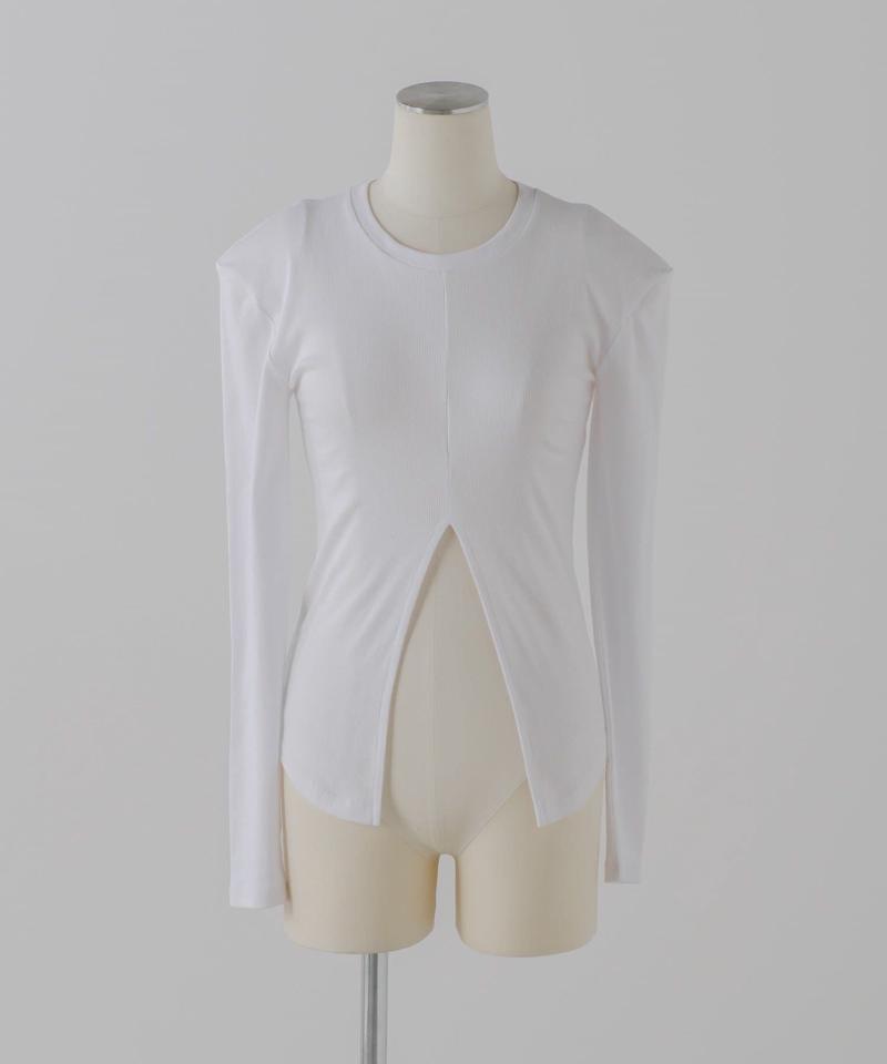 Power shoulder slit Tee