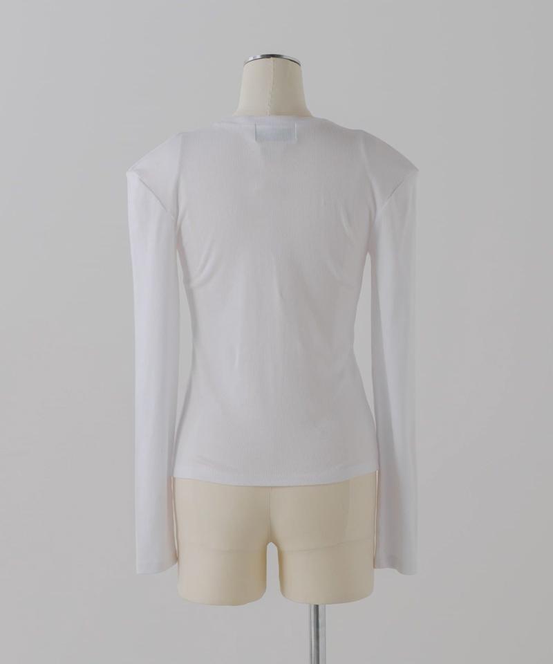 Power shoulder slit Tee