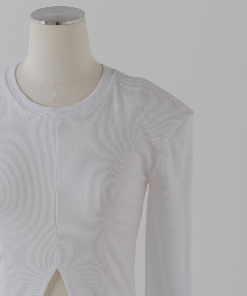 Power shoulder slit Tee