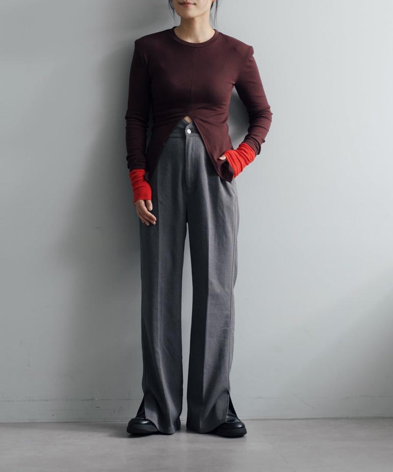 Power shoulder slit Tee