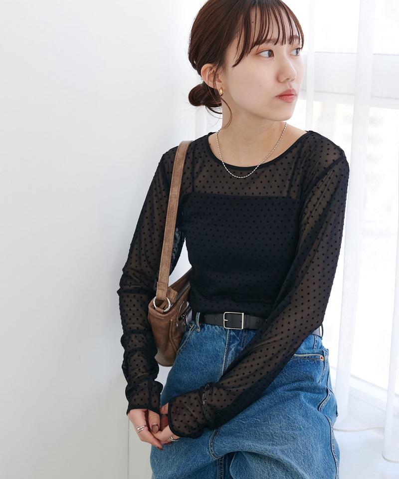 【WEB限定】ドットチュールプルオーバー