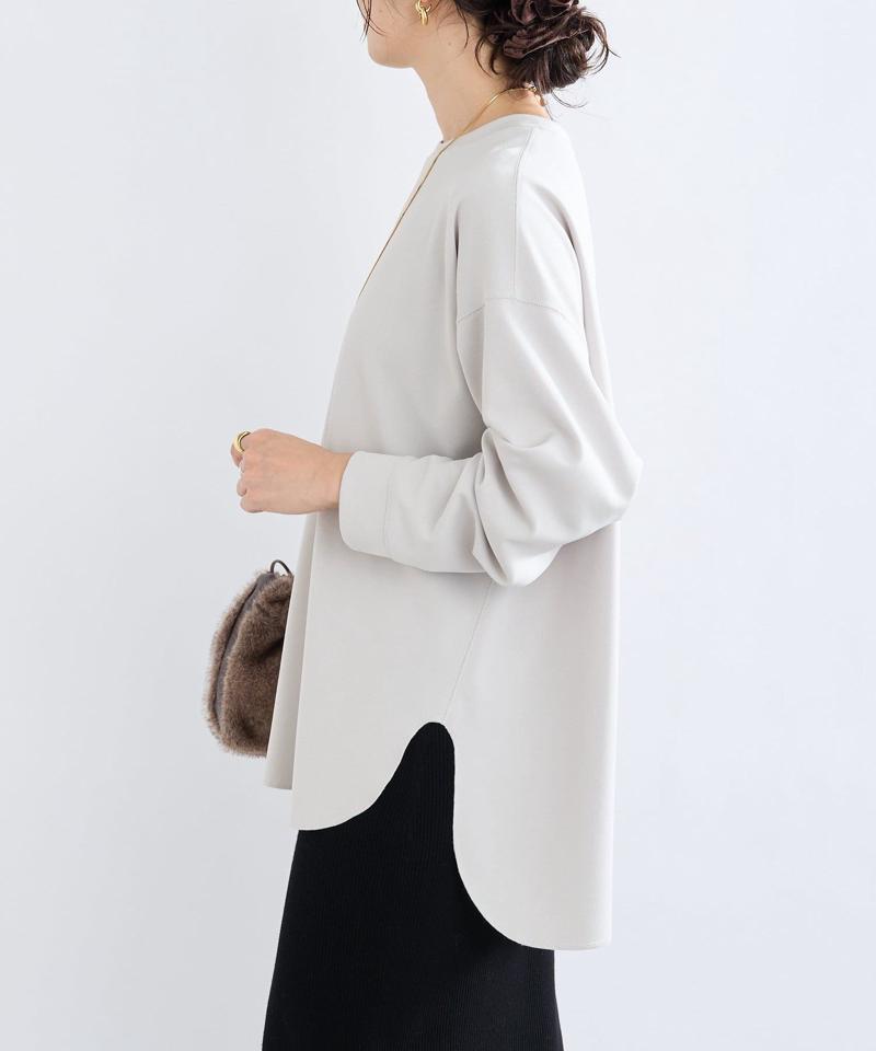 【ニットのインナーにもおすすめ】カットジョーゼットライトプルオーバー