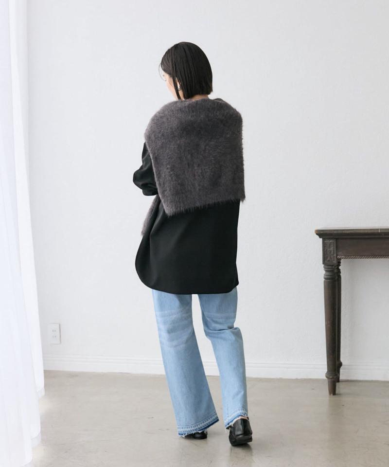 【ニットのインナーにもおすすめ】カットジョーゼットライトプルオーバー