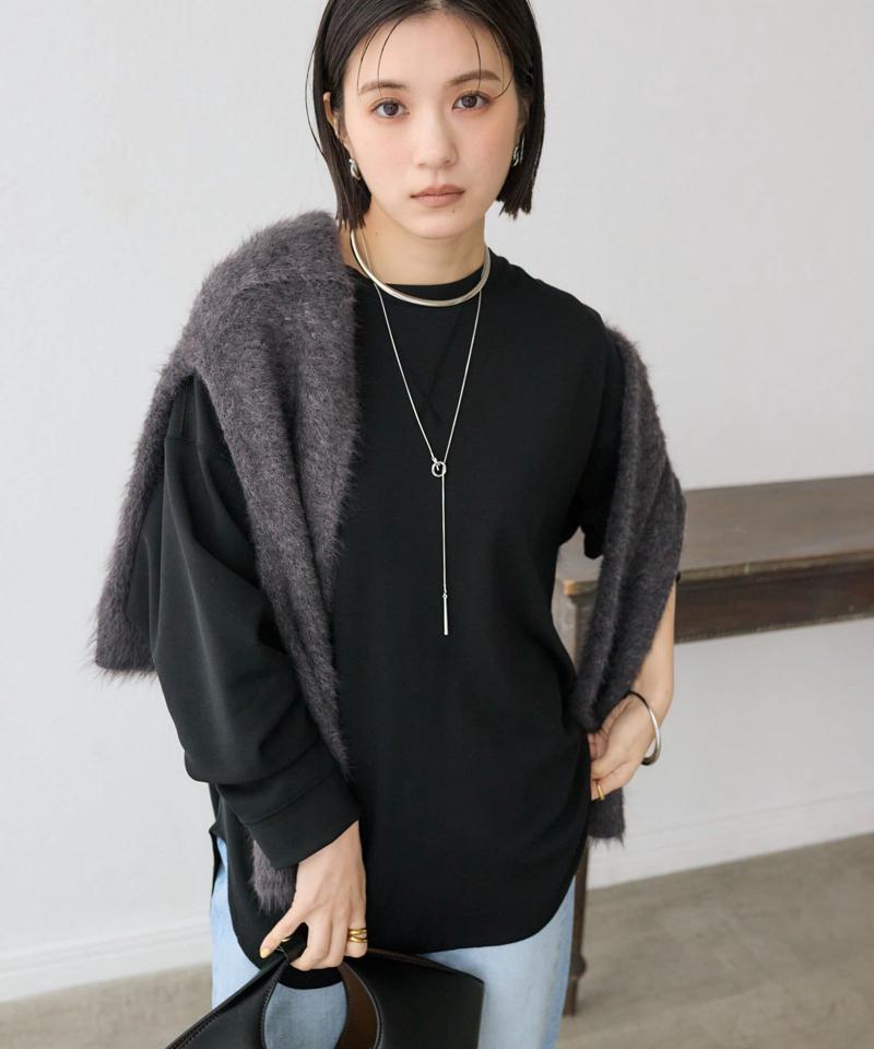 【ニットのインナーにもおすすめ】カットジョーゼットライトプルオーバー