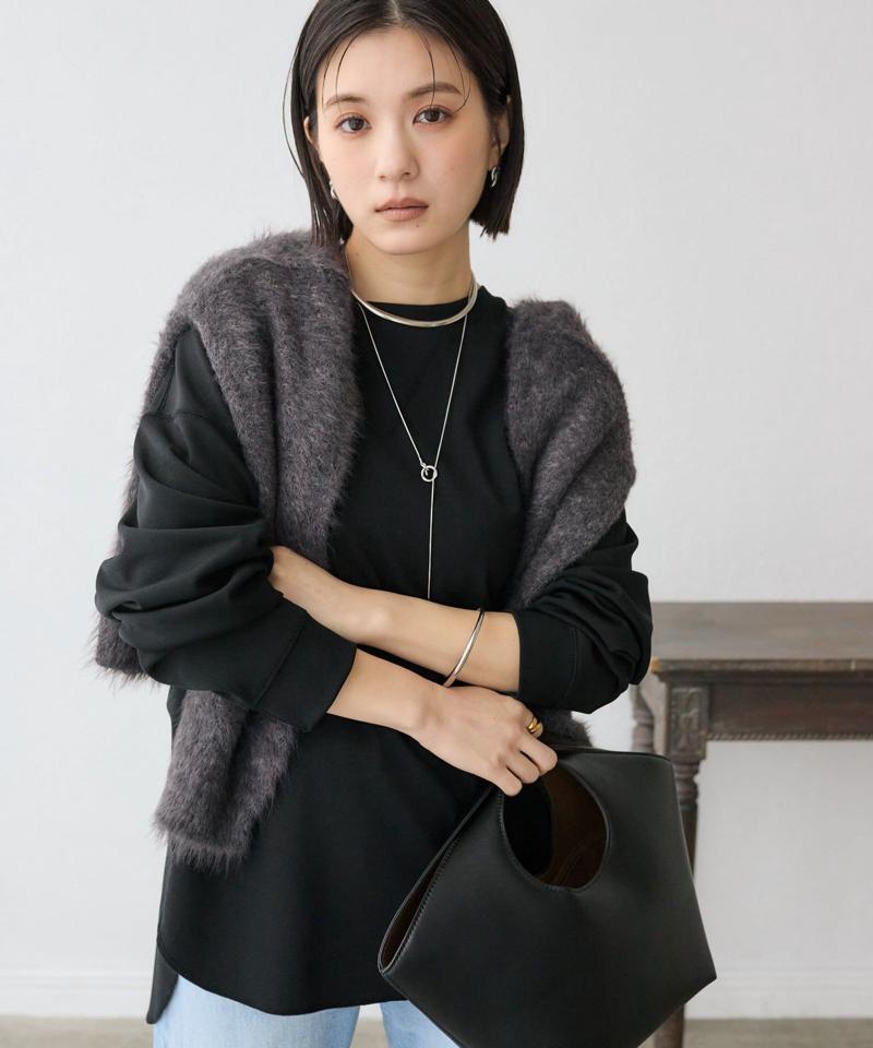 【ニットのインナーにもおすすめ】カットジョーゼットライトプルオーバー