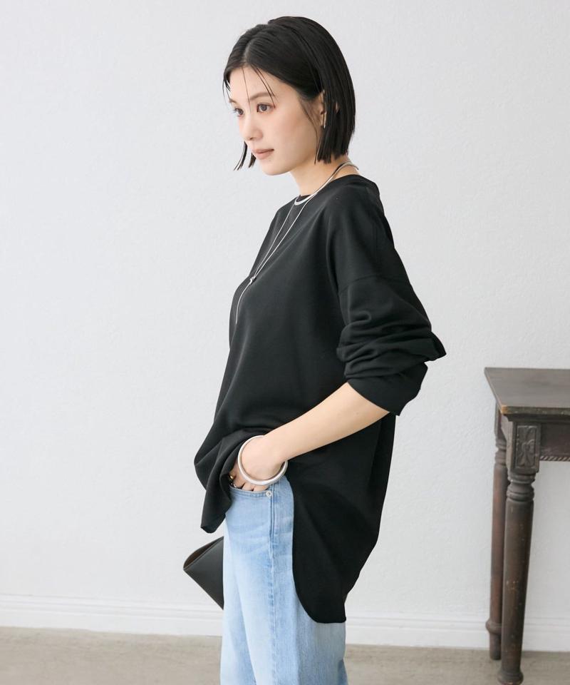 【ニットのインナーにもおすすめ】カットジョーゼットライトプルオーバー