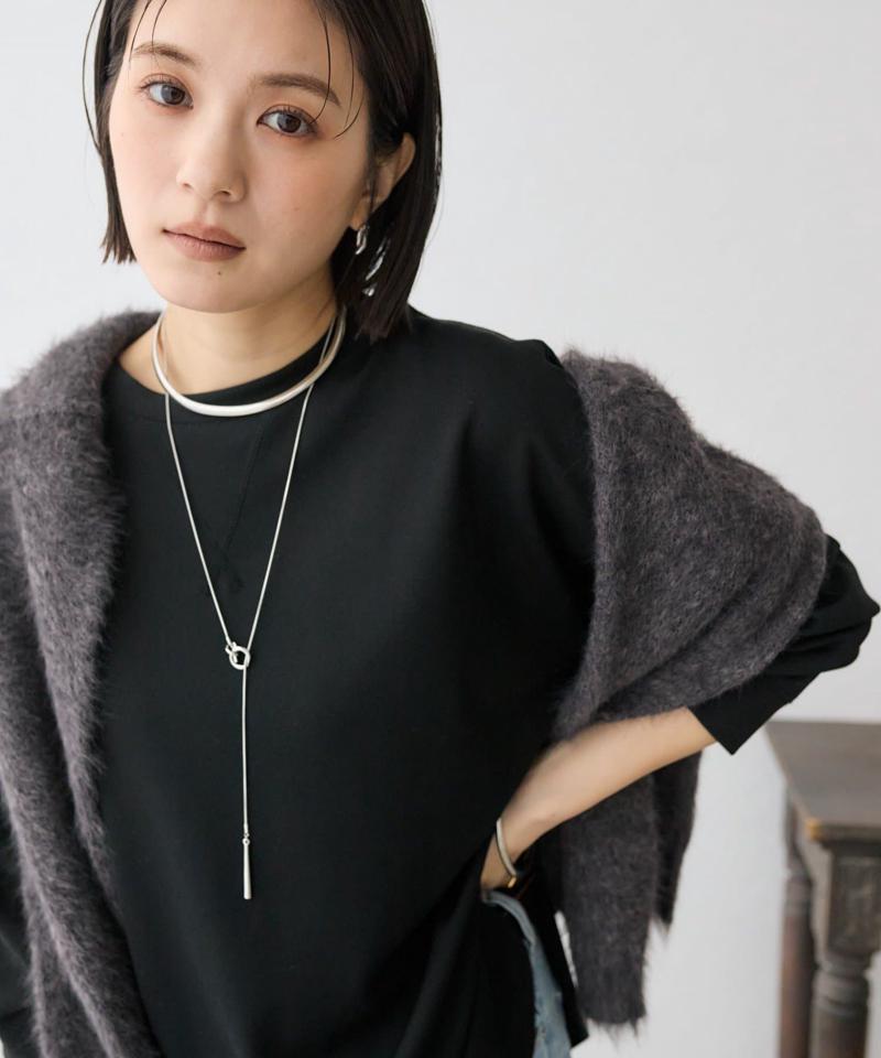 【ニットのインナーにもおすすめ】カットジョーゼットライトプルオーバー