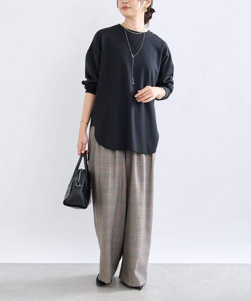 【ニットのインナーにもおすすめ】カットジョーゼットライトプルオーバー