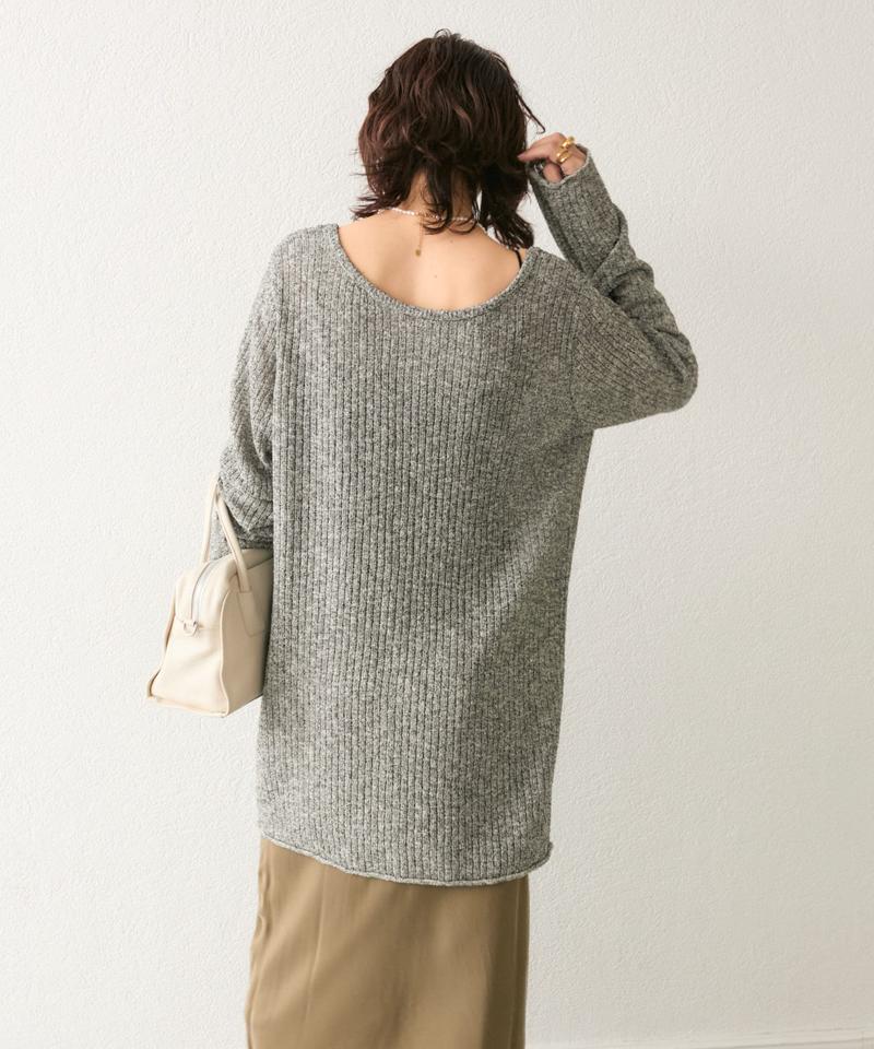 【さらっと着やすい】2wayメランジロングニット