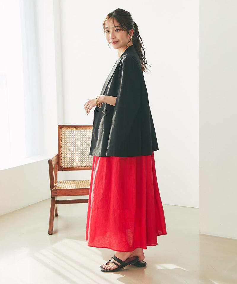 【名品】コットン麻ケープ風ダブルジャケット