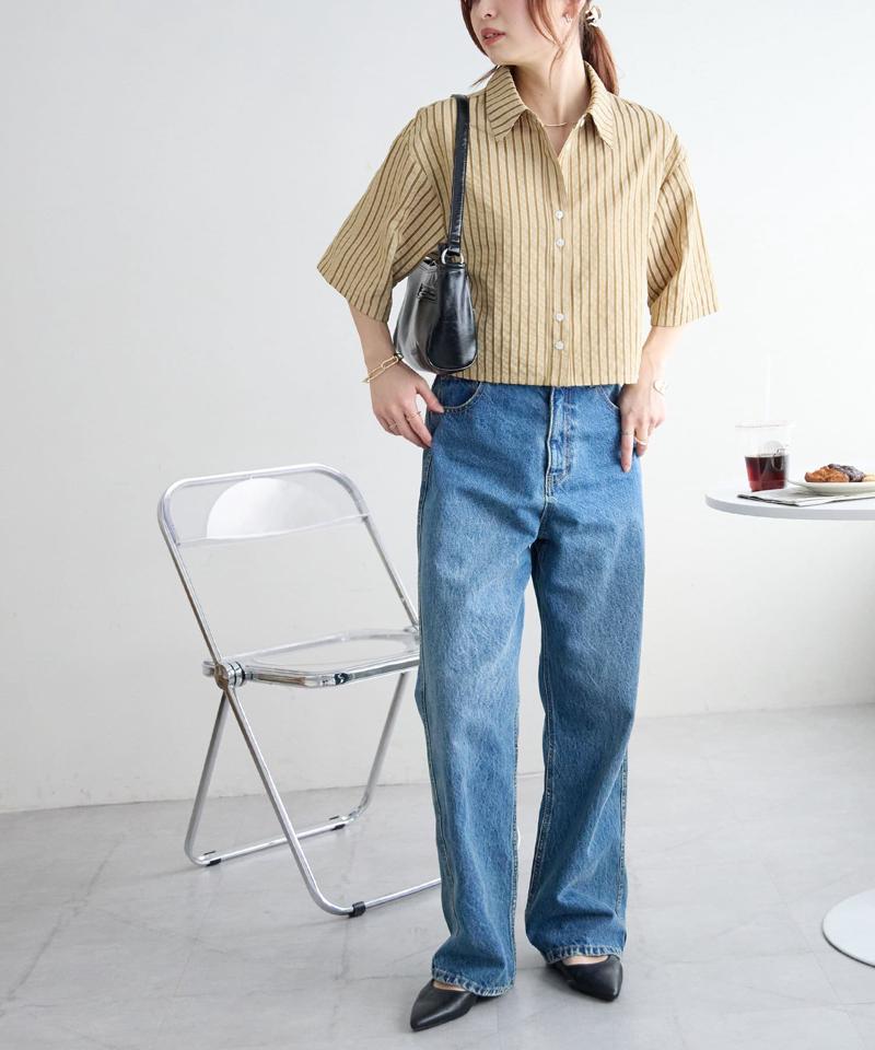 半袖クロップドシャツ
