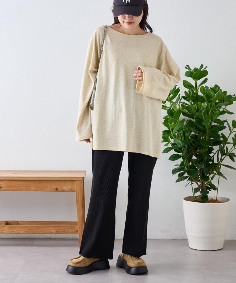 【マイナス3キロ見え/3サイズ展開】すっきりシルエットリブパンツ