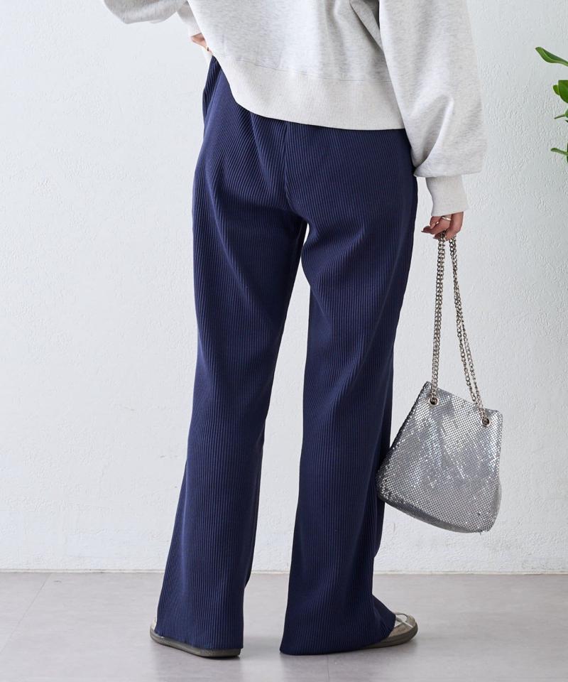 【マイナス3キロ見え/3サイズ展開】すっきりシルエットリブパンツ