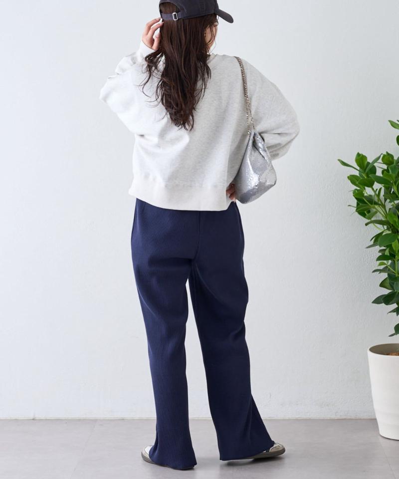 【マイナス3キロ見え/3サイズ展開】すっきりシルエットリブパンツ