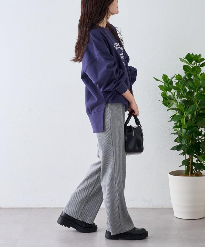 【マイナス3キロ見え/3サイズ展開】すっきりシルエットリブパンツ