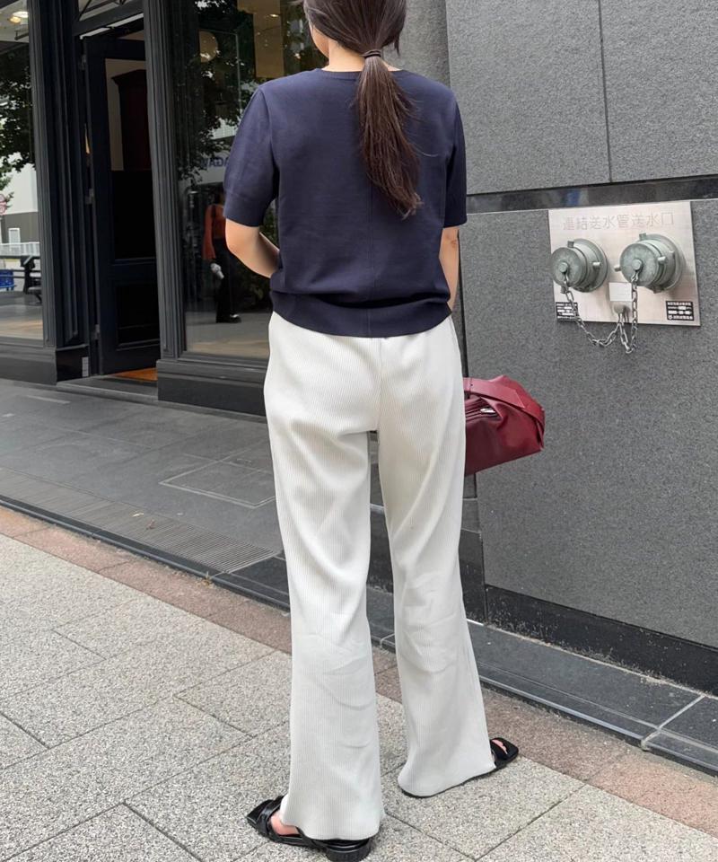 【マイナス3キロ見え/3サイズ展開】すっきりシルエットリブパンツ