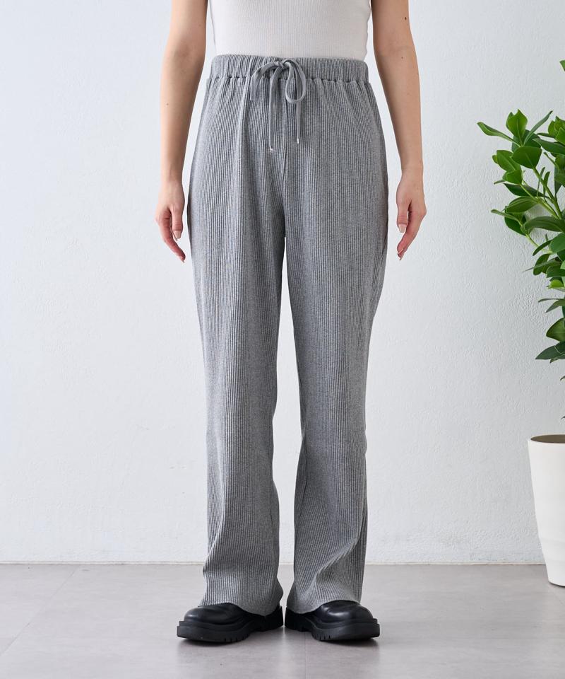 【マイナス3キロ見え/3サイズ展開】すっきりシルエットリブパンツ