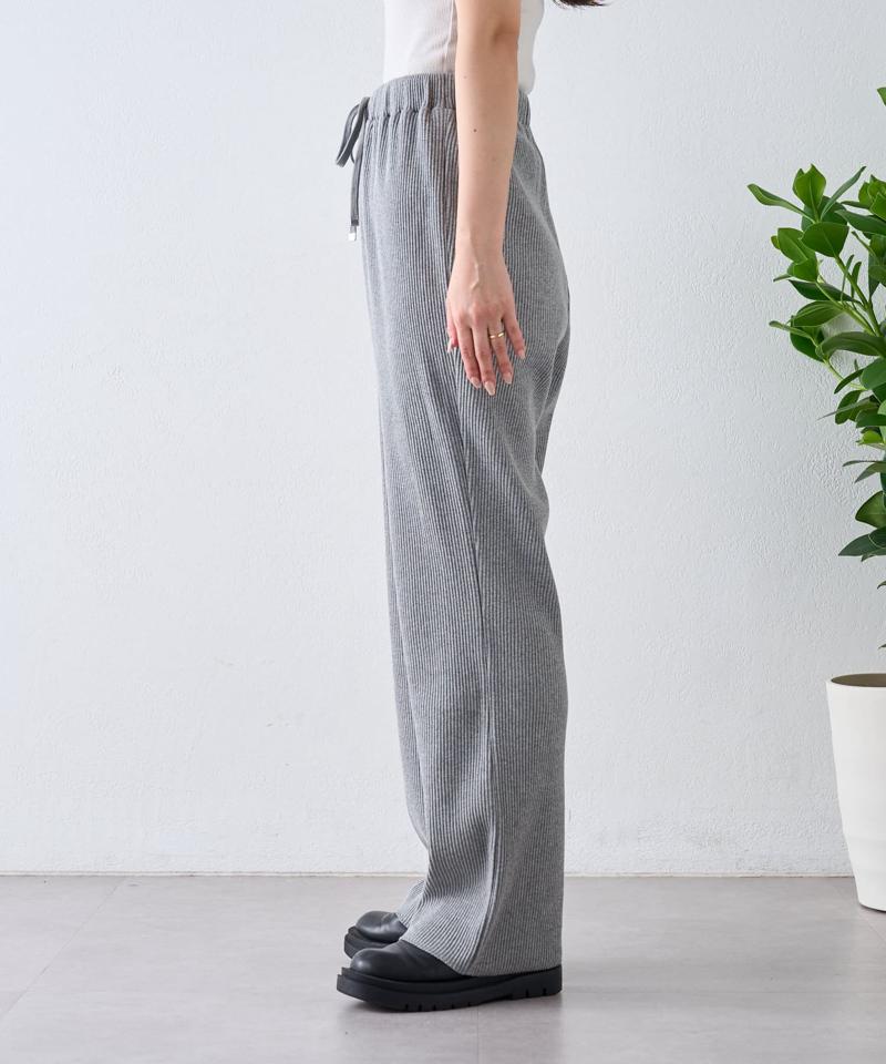 【マイナス3キロ見え/3サイズ展開】すっきりシルエットリブパンツ