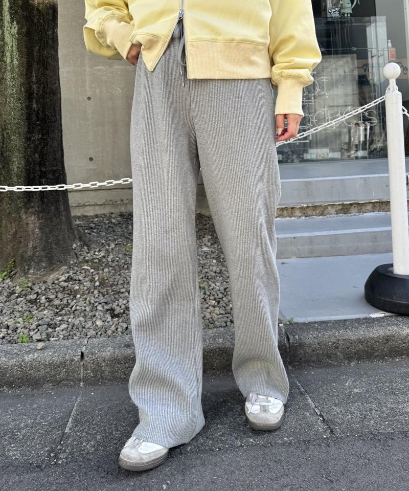 【マイナス3キロ見え/3サイズ展開】すっきりシルエットリブパンツ