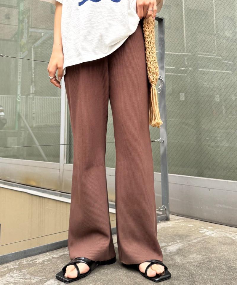 【マイナス3キロ見え/3サイズ展開】すっきりシルエットリブパンツ