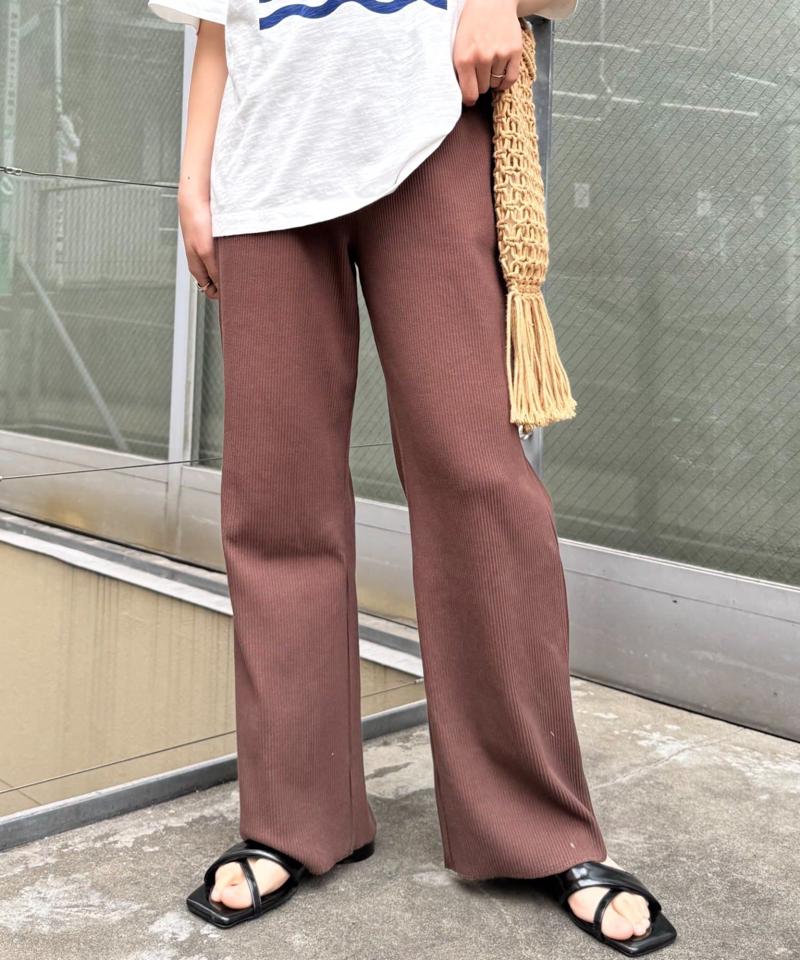 【マイナス3キロ見え/3サイズ展開】すっきりシルエットリブパンツ